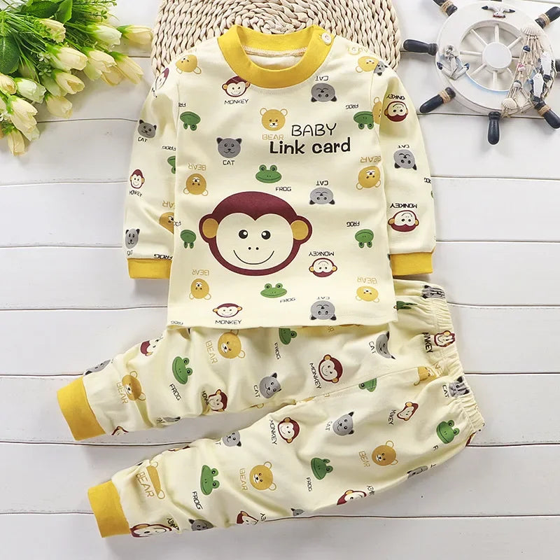 Kids Clothes Children Sets Children's Clothing Boys Girls CottonAutumn winter Clothing Pants Sleepwear Christmas Gift