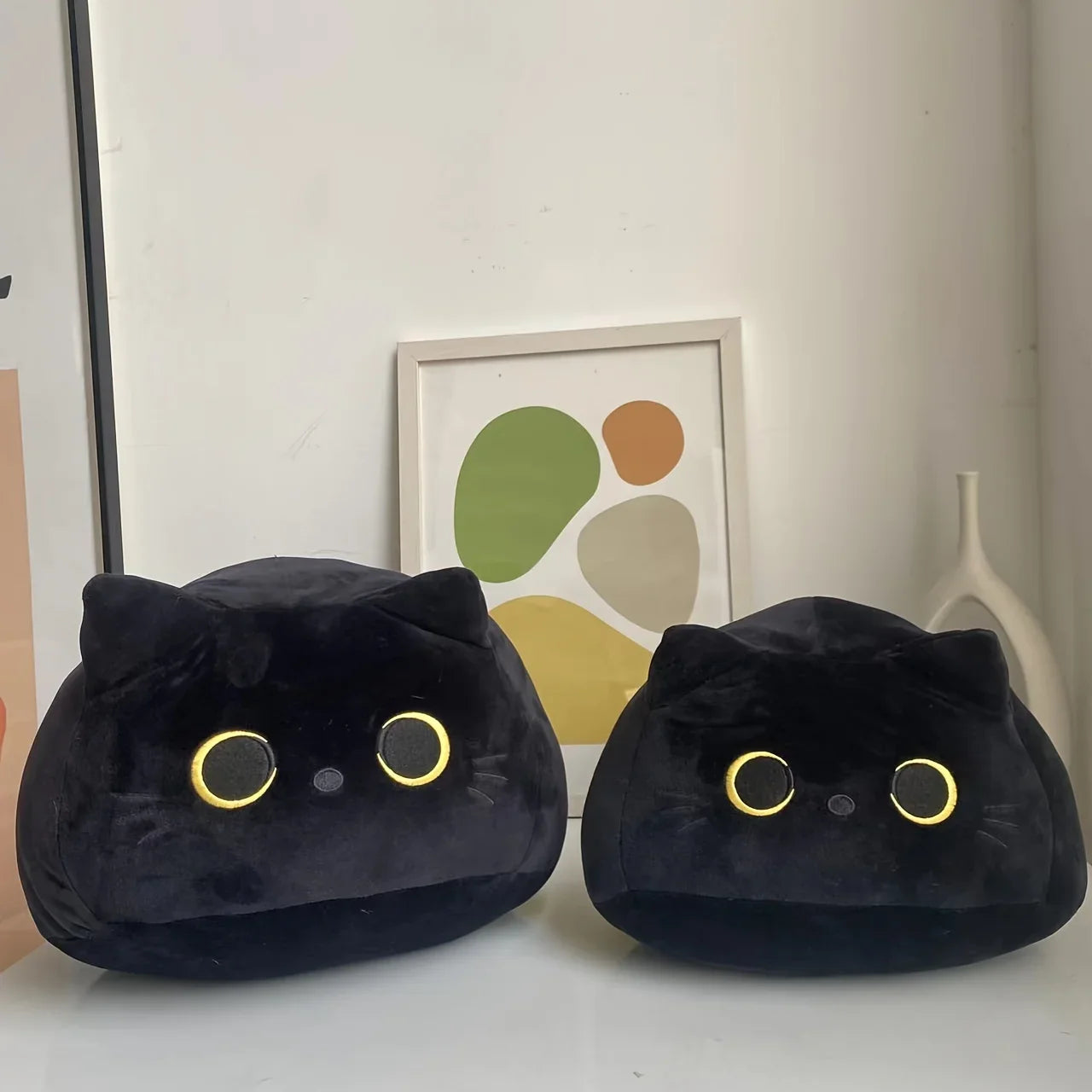 Adorable Black Cat Plush Pillow - Soft, Hugable, with Cute Expression - Birthday, New Year and Christmas Gift for Cat Lovers
