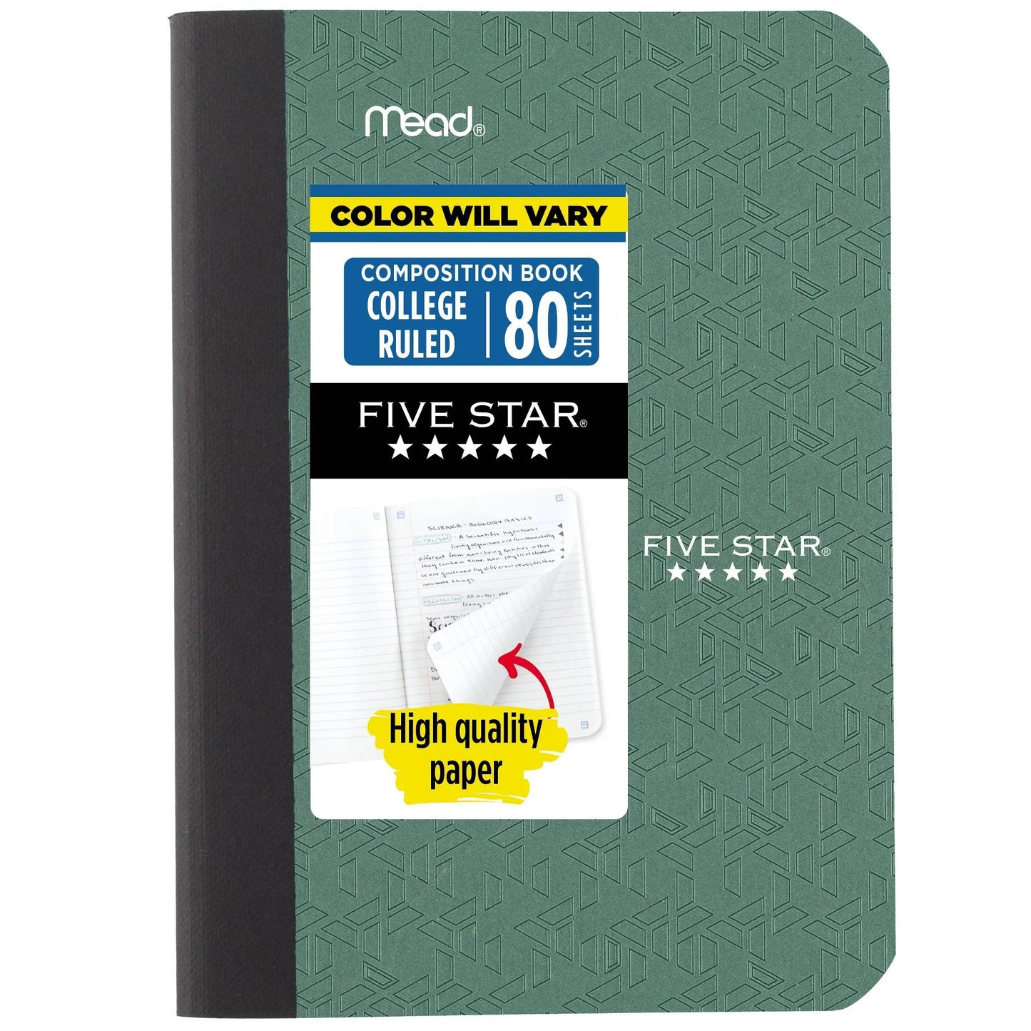 1pcs Mini Composition Notebook With Lined College Ruled Paper, Hard Cover, Assorted Color, Durable Sewn Pages, Non Toxic, School