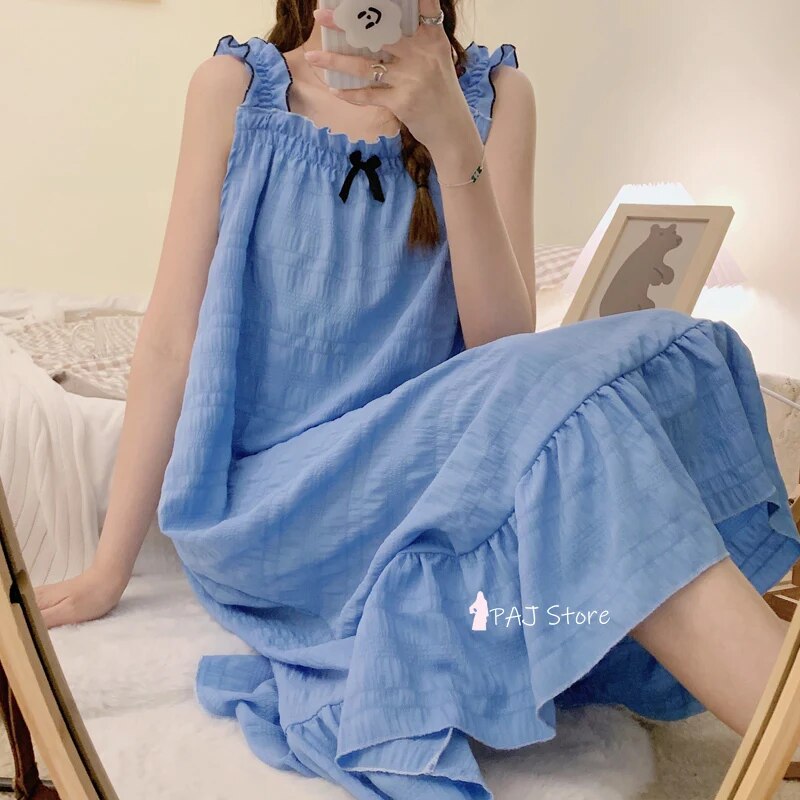 Night Gown for Women Nighty for Ladies Sexy Women Pajamas Large Sizes Dress for Fat Kawail Girl Woven Slip Dress for Summer 6XL
