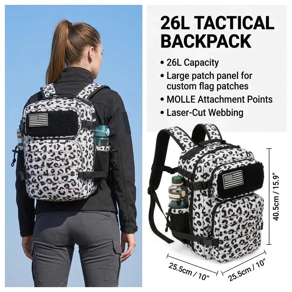 26L Tactical Backpack Molle Outdoor Survival Fitness Hiking Rucksack