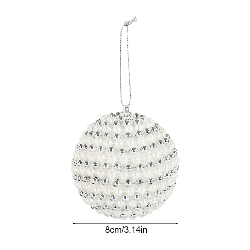 White Christmas Balls Ornament Foam Gift Box Xmas Tree Hanging Pendant 2025 New Year Home Party Decoration Navidad 2024 Supplies