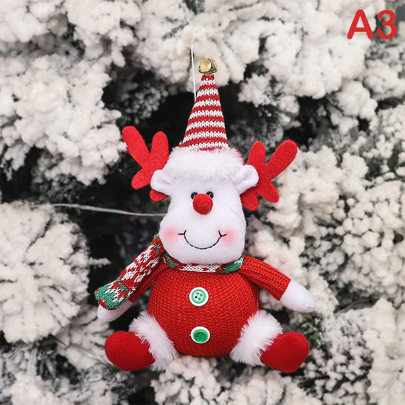 Christmas Cartoon Knitted Dolls Hanging Pendant Santa Claus Snowman Doll Merry Christmas Tree Decor For Home Xmas Ornaments