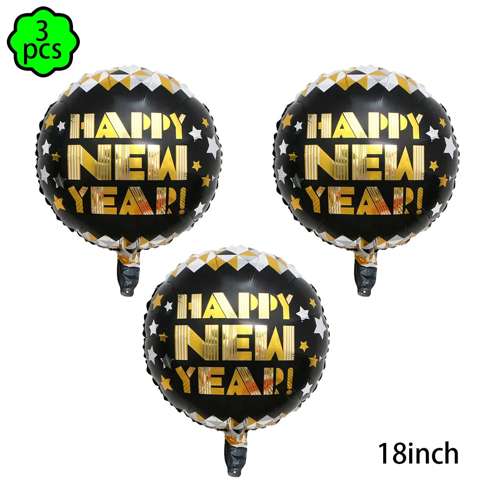 New Year 2024 number foil Balloon Hello 2024 New Year banner Balloon 2024 new year decor balloon Happy New Year Party Decoration