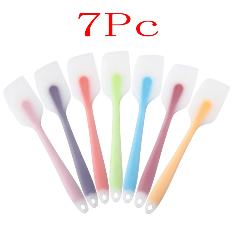 7Pc Silicone Spatula Cream Butter Cooking Baking Spatula Heat-resistant Silicone Spatula Transparent Kitchen Baking Tools