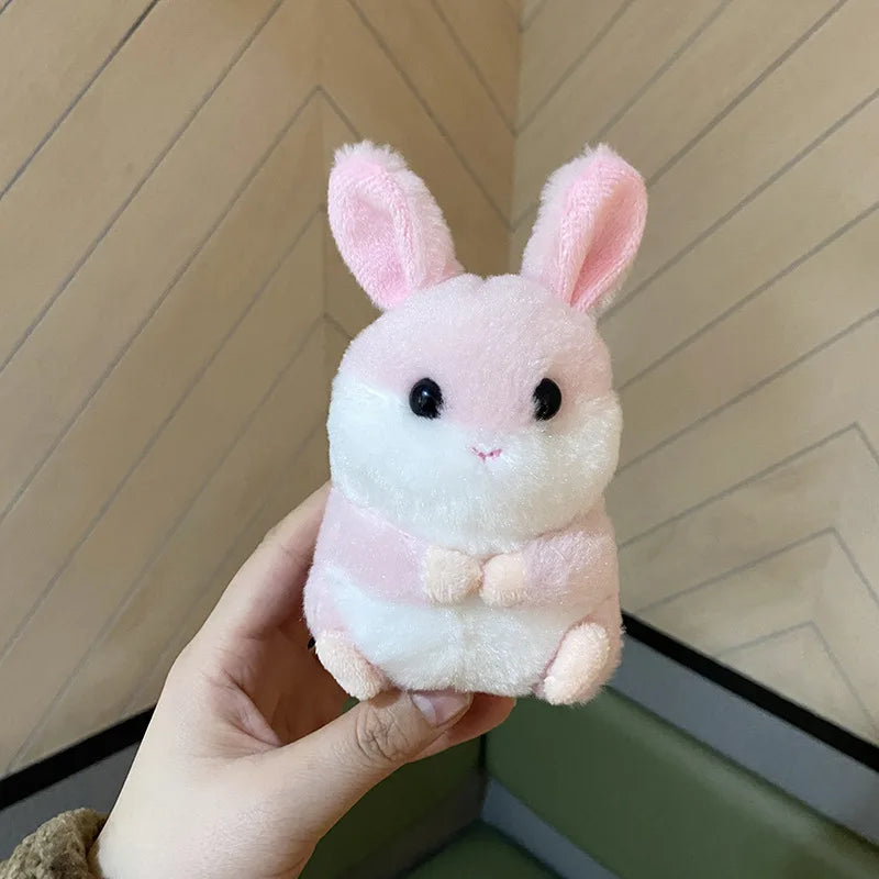 10CM Mini Fluffy Hamster Keychain Women Girl Cute Pompom Rabbit Key Chain On Bag Car Trinket Jewelry Wedding Party Kids Toy Gift