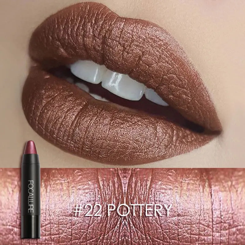 FOCALLURE 31 Colors Matte Lipstick Pencil High Crayons Gloss Long-lasting Waterproof Lip Balm Pen Lips Makeup Women Cosmetics