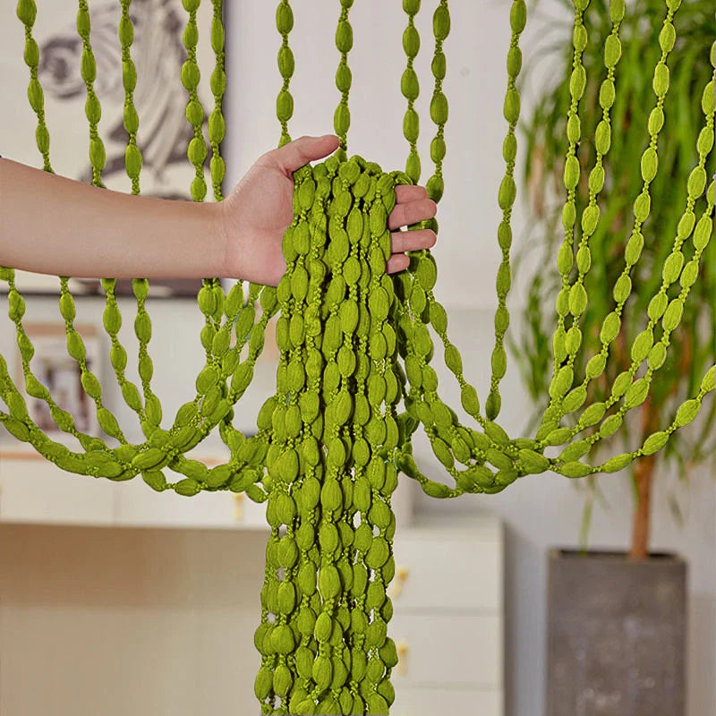 Polyester Door Beaded Curtains Lantern Tassel Cord Curtains.
