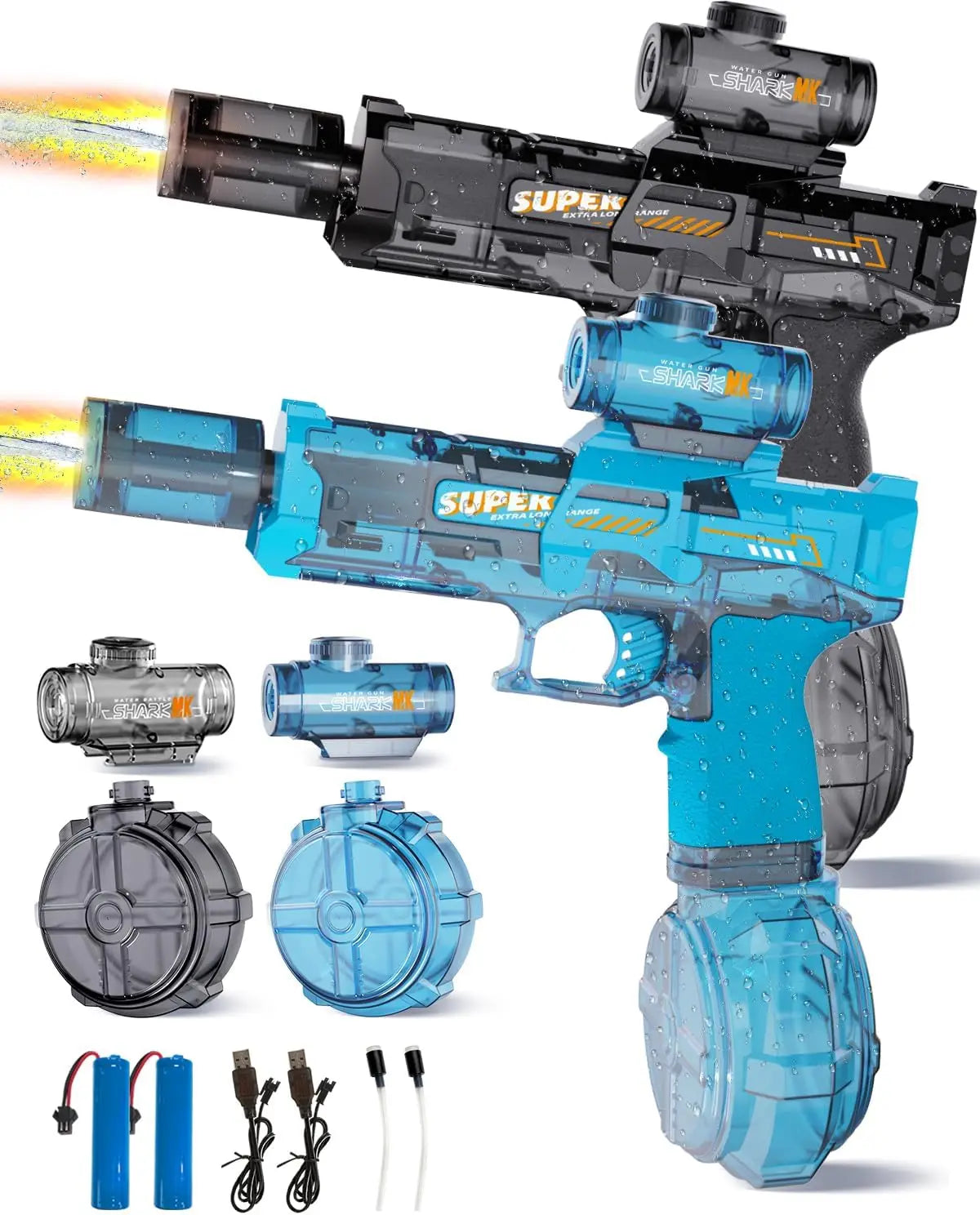 Electric Pulse Water Guns Automatic Water Gun With Led Light Water Blaster Squirt Gun Summer Outdoor Party Toys Gifts For Adult