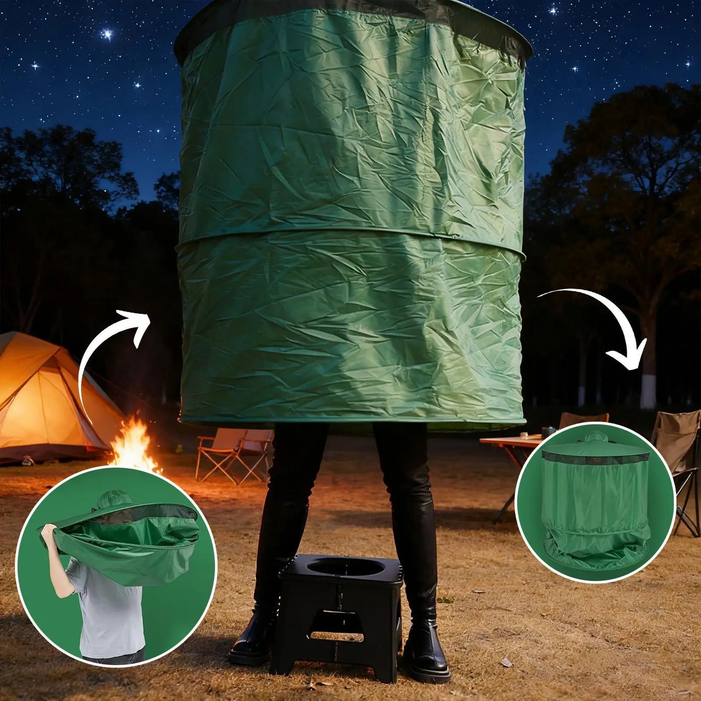 Camping Toilet Tent Portable Compact Foldable Privacy Shelter with Carry Bag for Changing Dressing Beach Camp Travel Recreation