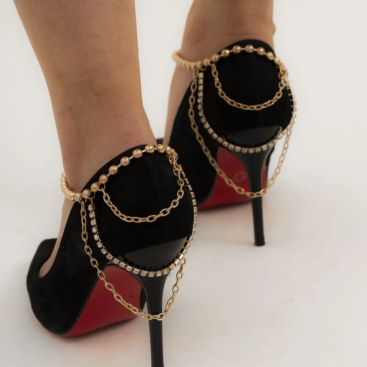 New 1 PC Multilayer Link Chain Tassel Anklets for Women Bracelet on the Leg Decoration on Foot Sandals Beach Accessories