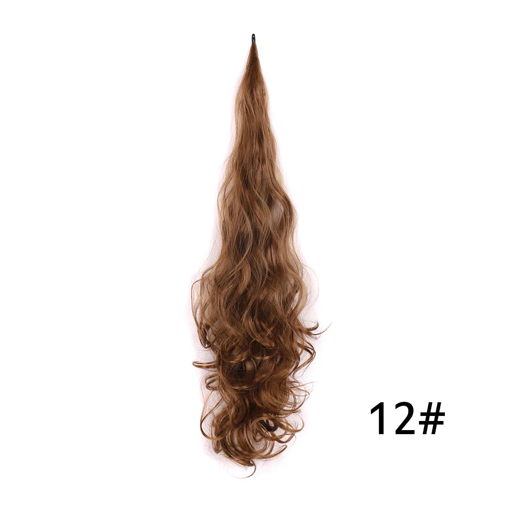 32" Flexible Wrap Around Ponytail Hair Extension Long Curly Synthetic Ponytail Wavy Pretty Hair Ponytails Hairpieces For Women
