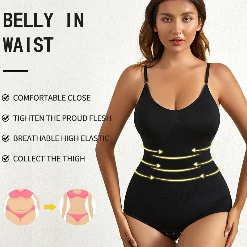 1 Piece Solid Seamless Brief Shaping Shapewear Bodysuit, Tummy Control Butt Lifting Women's Underwear.