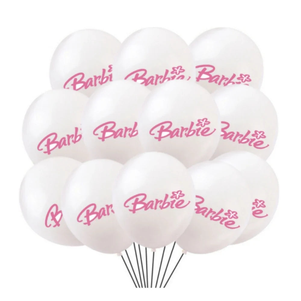 12/24pcs Barbie Latex Balloon Birthday Party Decorations Adult Wedding Decor Pink Girl Helium Globos Baby Shower Princess Ballon