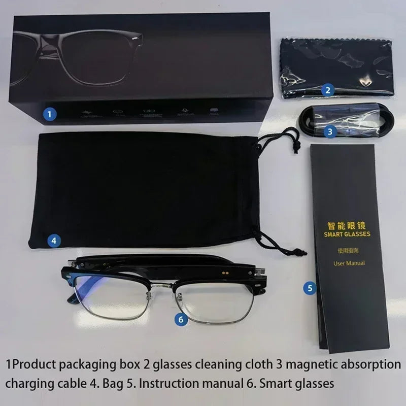 New Smart Glasses Men Music Sunglasses Earphones Wireless Bluetooth Headset HIFI Sound Headphone Driving Glasses Hands-free Call