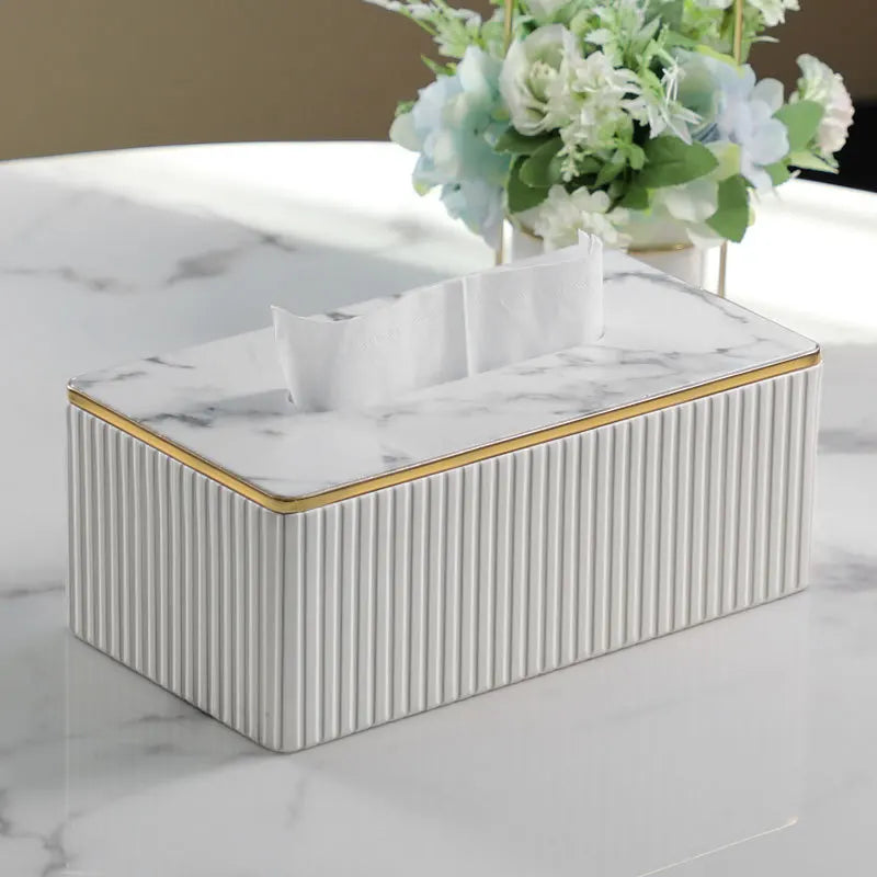 Tissue Box Living Room High-end  Leather Tissue Box