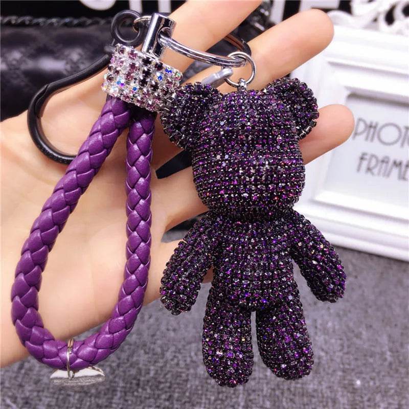 Handmade Rhinestone Gloomy Bear Keychain
