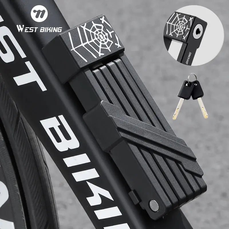 WEST BIKING Bike Foldable Lock Anti-theft Electric E-Bike Chain Padlock Motorcycle Safety Portable Locks Bicycle Accessories