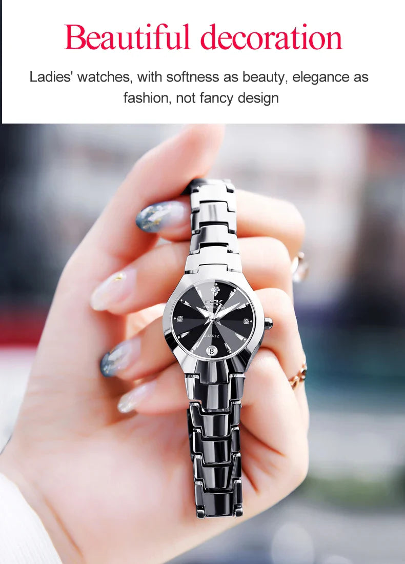 OPK 8105 Women's Watches Luxury  Original Wristwatch for Girl Waterproof Luminous Ladies Watch Fashionable Zircon Scale Date