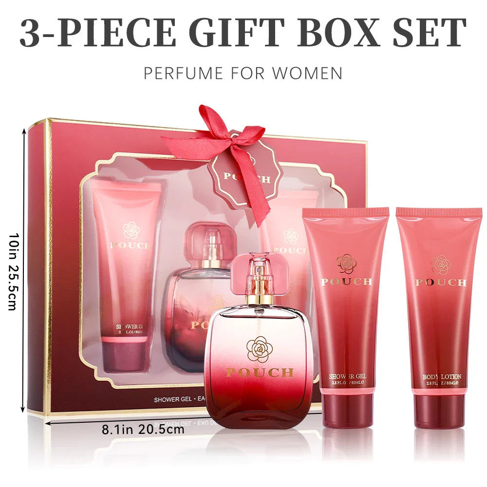Bath and Body Gift Set for Women & Girls 1.7fl.oz Eau de Parfum Spray 2.8fl.oz Shower Gel 2.8fl.oz Body Lotion Women's Fragrance