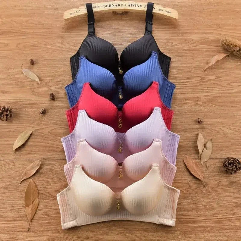 Sexy Wireless Push Up Bra, No Steel Ring Seamless Adjustable Straps.
