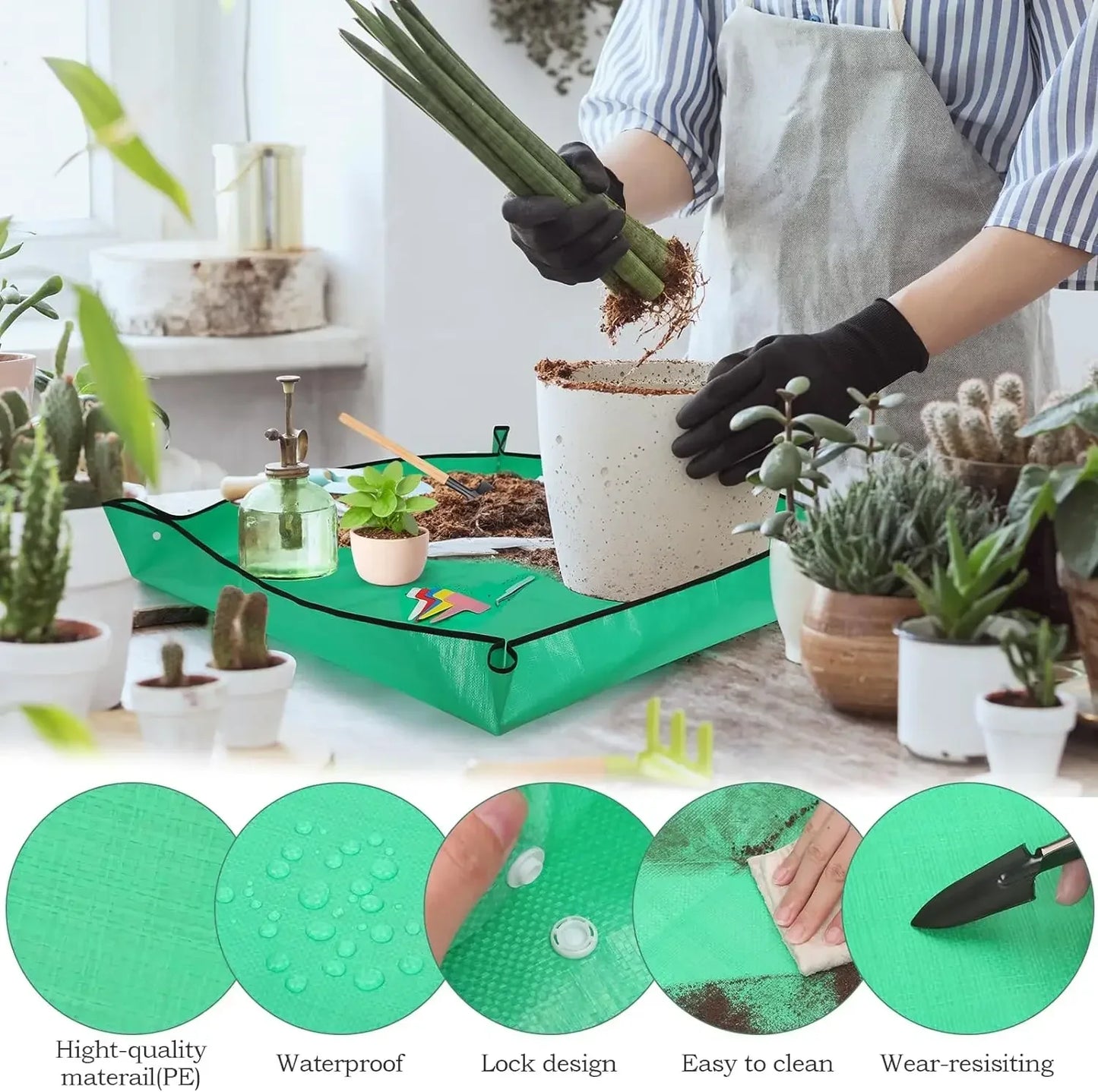 Thickened Waterproof Mats Garden Soil Change Mats Gardening Tools Plant Flower Pot Reusable Transplanting Change Pot Plant Mats