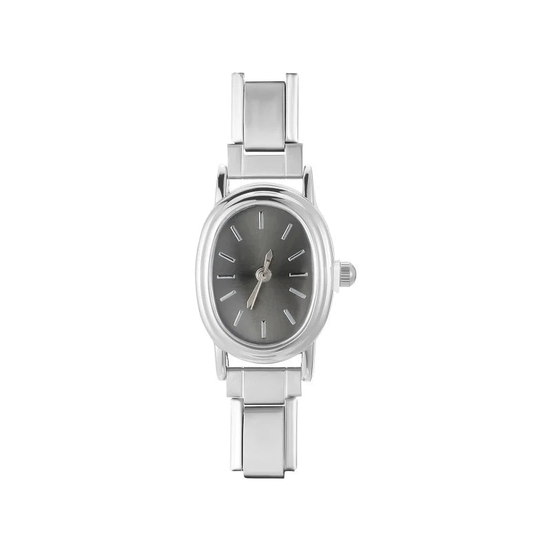 1PC 's Stainless Steel Round Simple Watch Bracelet Bangle for Friend