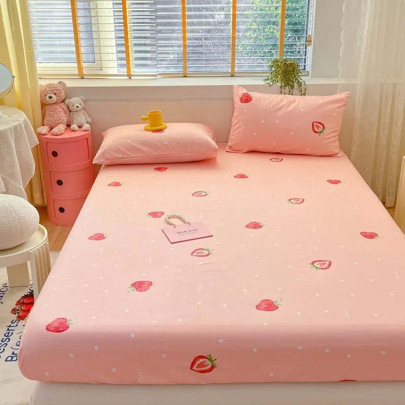 2025 New 100% Cotton Bed Sheet Flower Series Double , King Sheets For Girls, Boys, Single, Queen King Size