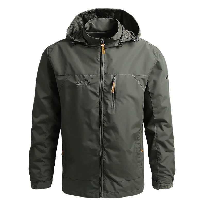 Windbreaker Men Tactical Jacket Waterproof Hooded Coat Size S-5XL