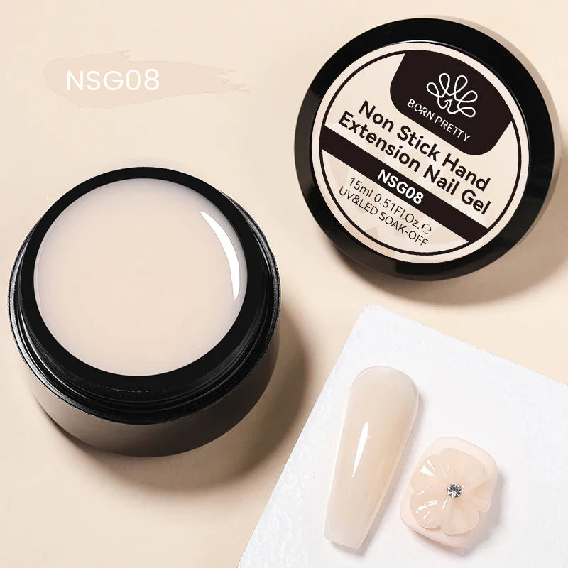 BORN PRETTY Non Stick Hand Solid Extension Nail Gel Polish Clear Pink Nude Aurora Luminous 3D Modeling Carving Nail  Gel