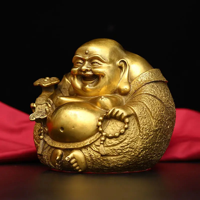 Open light pure copper Ruyi Maitreya Buddha Statue figure Home Furnishing Feng Shui  buddha ornament