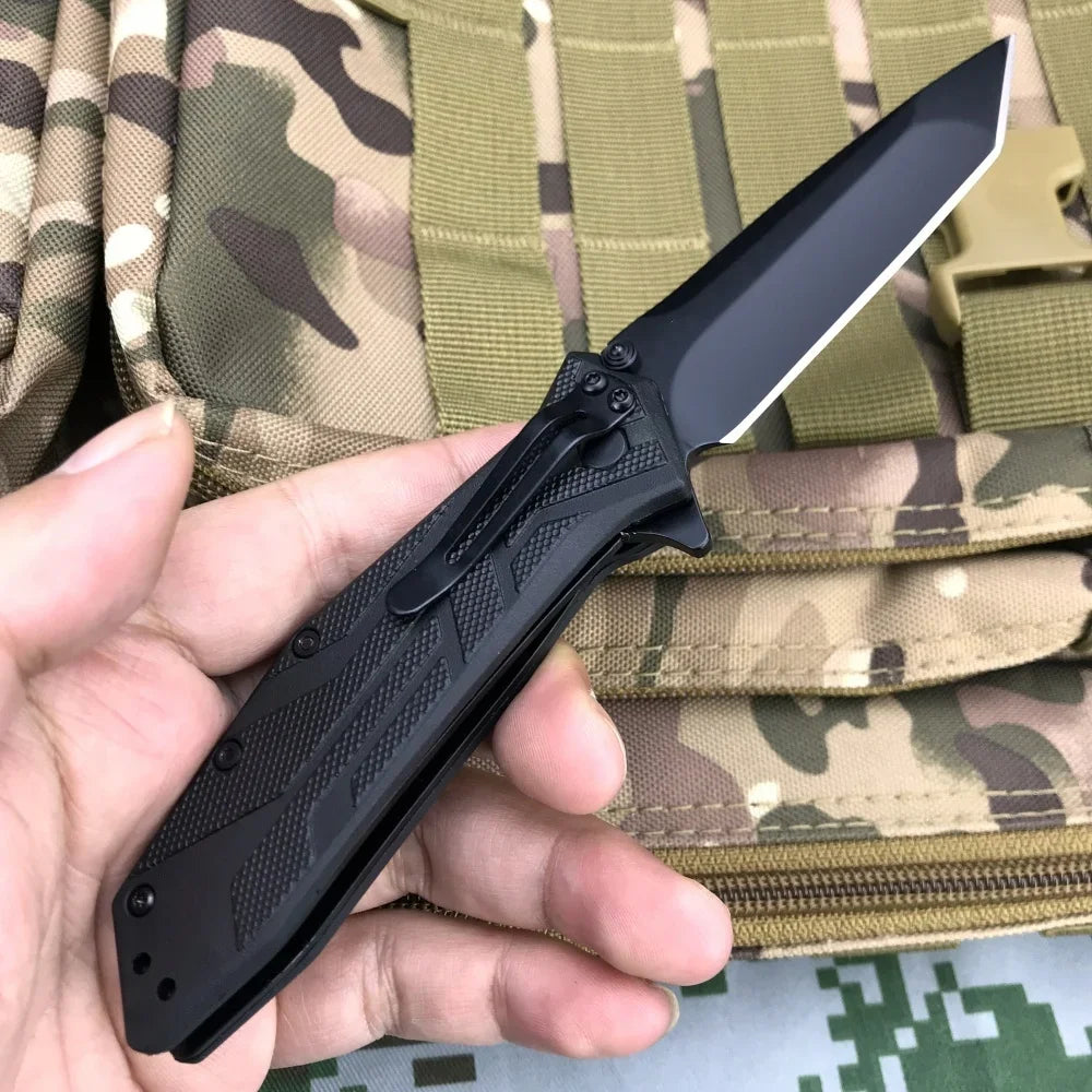 1990 folding knife, sturdy and durable, nylon handle 9cr18mo vblade, portable outdoor camping tool, a gift for men