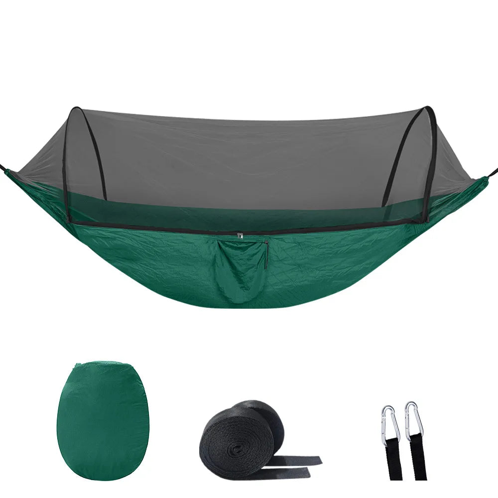2-In-1 Camping Hammock with Mosquito Net 1.6lbs Ultralight Parachute