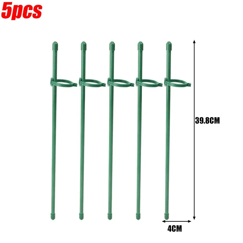 Adjustable Plant Support Rod Garden Stakes Shrub Flower Stick Tomatoes Vine Orchid Stand Potted Plants Holder Pole with Clip