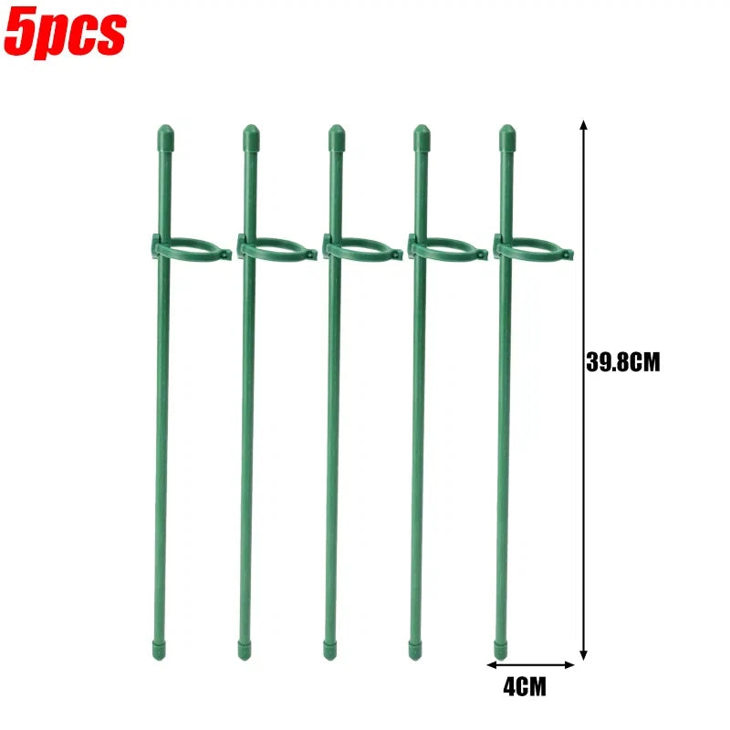 Adjustable Plant Support Rod Garden Stakes Shrub Flower Stick Tomatoes Vine Orchid Stand Potted Plants Holder Pole with Clip