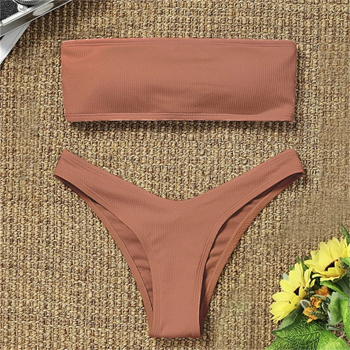 Women'S Bikini High Waisted Tummy Control Two Piece Swimsuit Plus Size Comfortable Swimwear Brazilian Bathing Suit  купальник