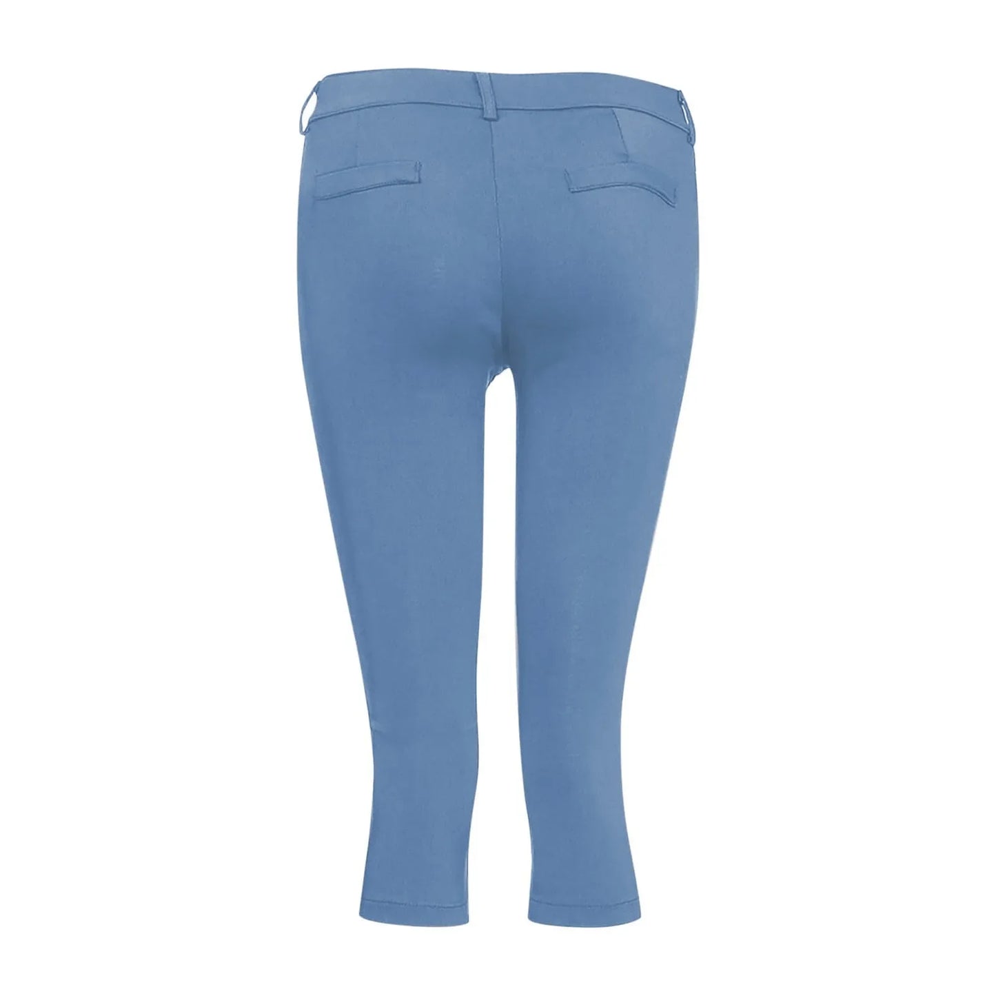 Women's Slim Fit Casual Solid Color Button Pocket Capris For Women