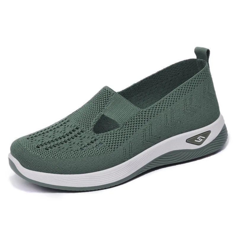 2025 Spring Women's Sports Shoes Mesh Fashionable Breathable Lightweight Non-slip Wear-resistant Casual Sports Shoes Flat Shoes