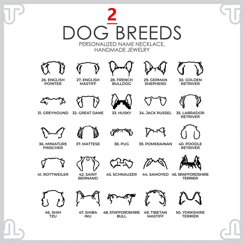 Multiple Dog Ear Personalized Name Necklace Custom Pet Jewelry Memorial Gift For Women Dog Head Stainless Steel Choker Necklaces