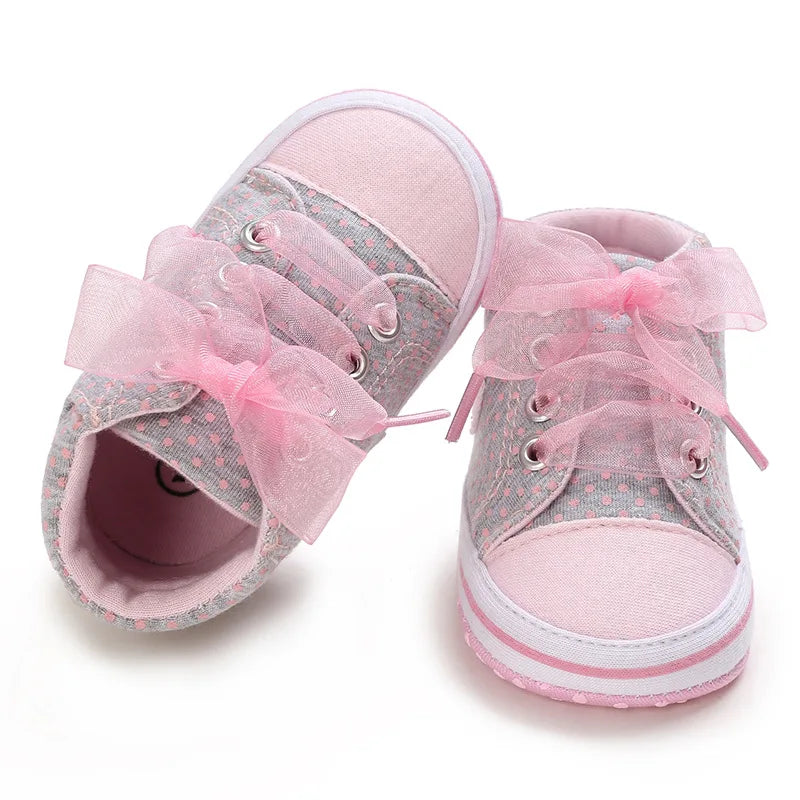 0-18m Baby Shoes Infant Pre-Walker Shoes, Cute Pink Theme Casual Flat