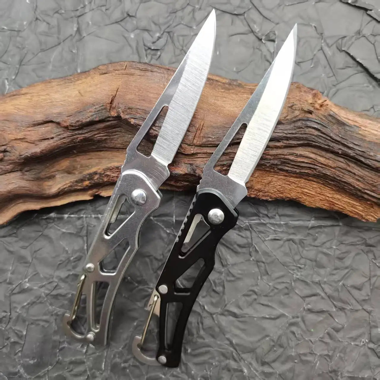 Stainless Steel Sharp Folding Blade Knife Wooden Handle Outdoor Camping Portable Pocket Fruit Cutter Keychain Knife For Survival