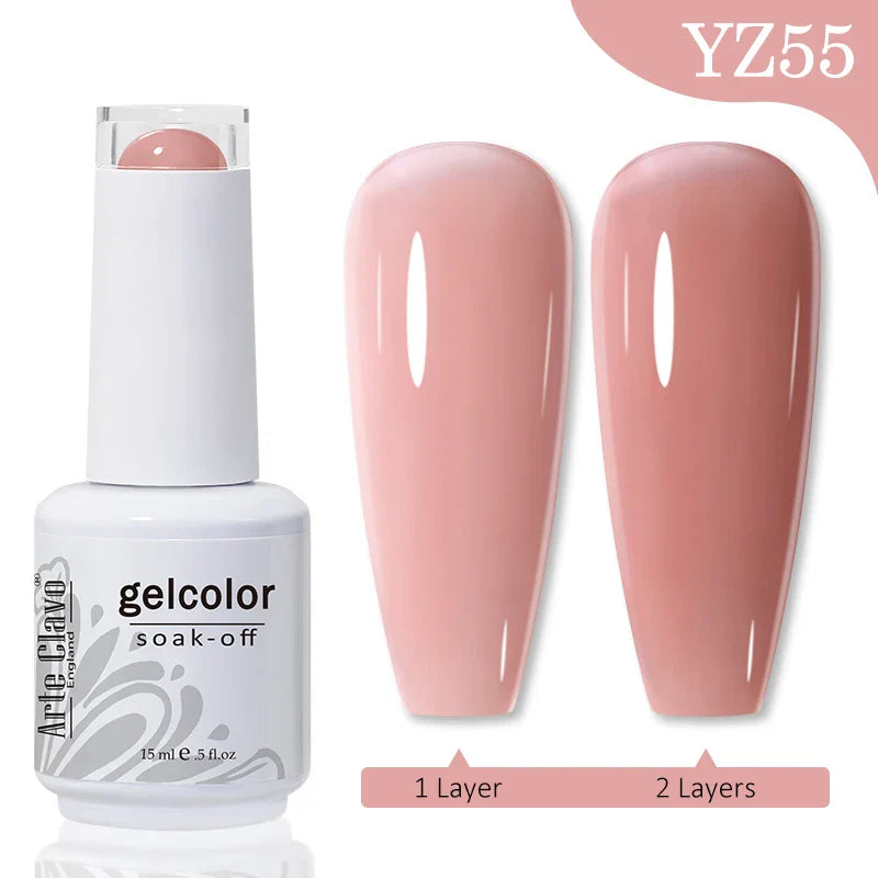 Arte Clavo Autumn Winter Series Jelly Gel Nail Polish 15ml LED Nail Gel Hybrid Varnish Matt Top Base Coat Nail Art Gellak Primer