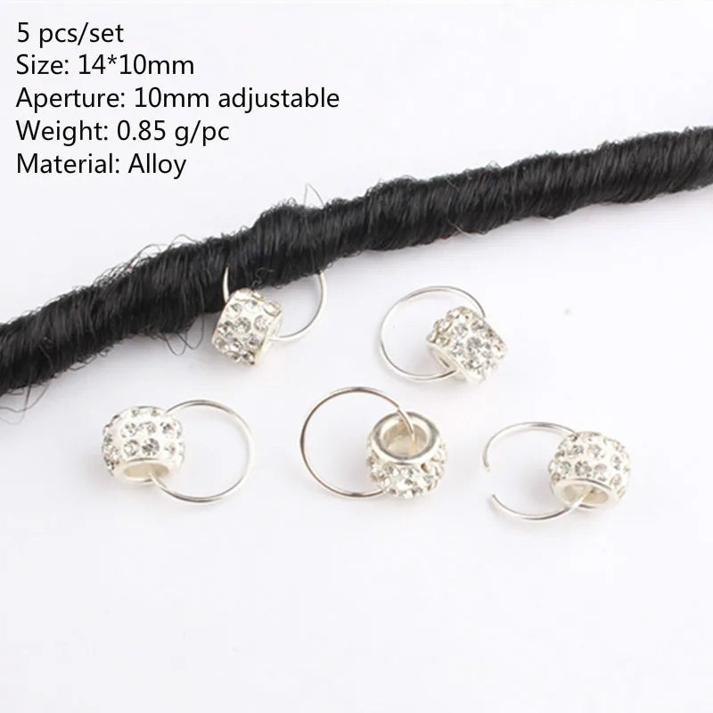 Hair Braid Dreadlock Beads Clips Charms African Braids Cuffs Rings Hip Hop Style Jewelry Dreadlock Clasps Accessories