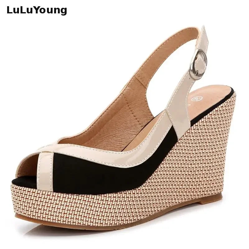 Size 33-40 Summer High Heel Wedges Sandals Female Peep Toe Leisure Platform Sandals Women Shoes