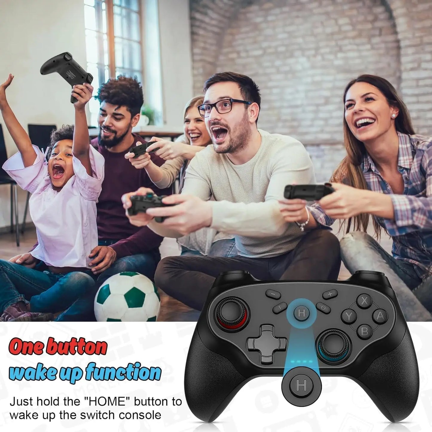 Controller for Switch/PC/IOS/Android Gamepad Wireless Game Handle Joystick Remote Control Rocker 6-axis Gyro W/Turbo Vibration