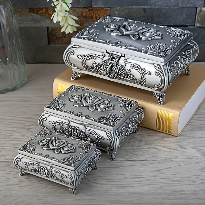 1pc Creative Jewelry Storage Box, High-end Large Capacity Jewelry Box, Three-dimensional Lock Buckle Jewelry Box, Art Box