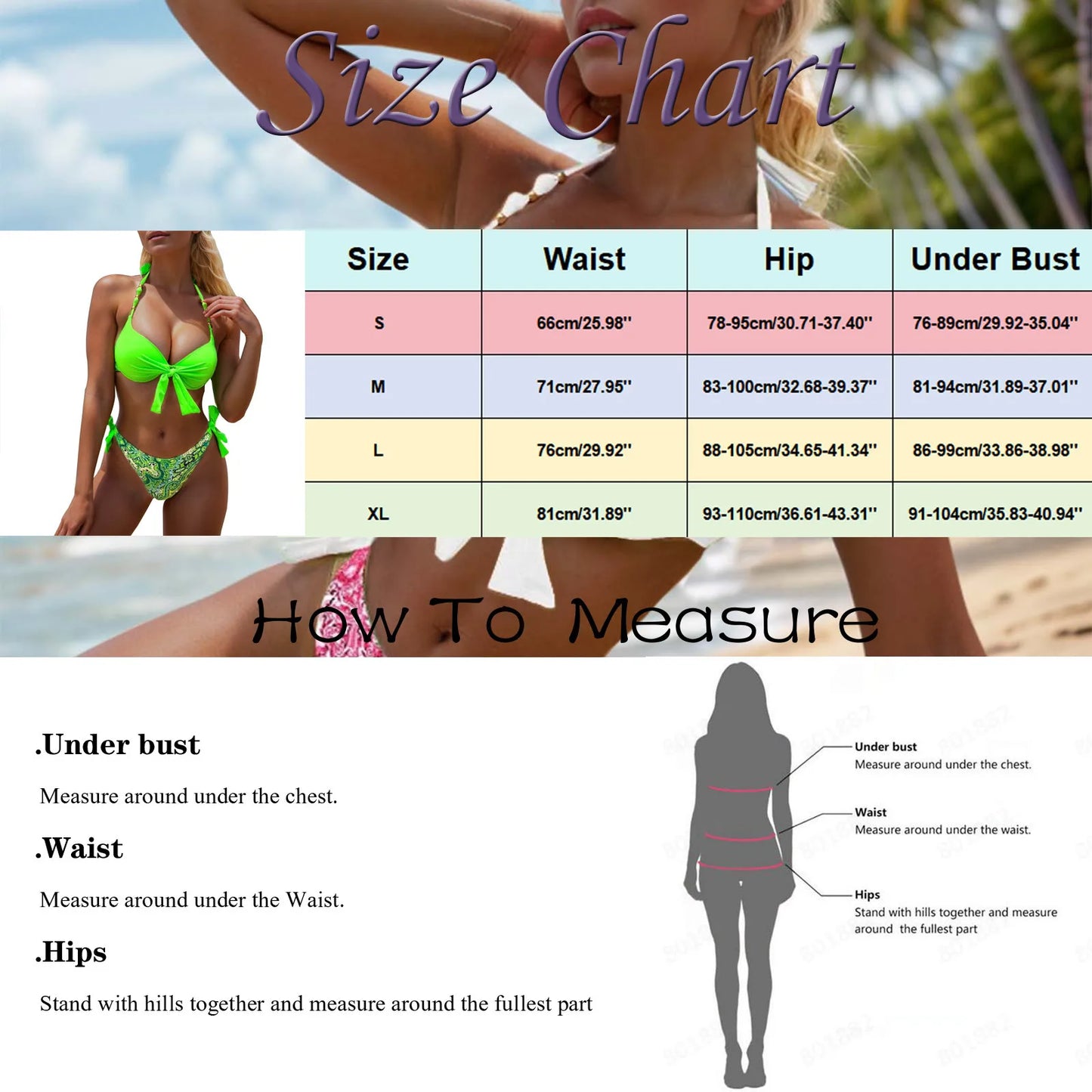 Women's Bikini Set Solid Color Hanging Neck Suspender Tops And High Waist Bow Knot Lace Up Sexy Bikini Trend Split Swimsuit