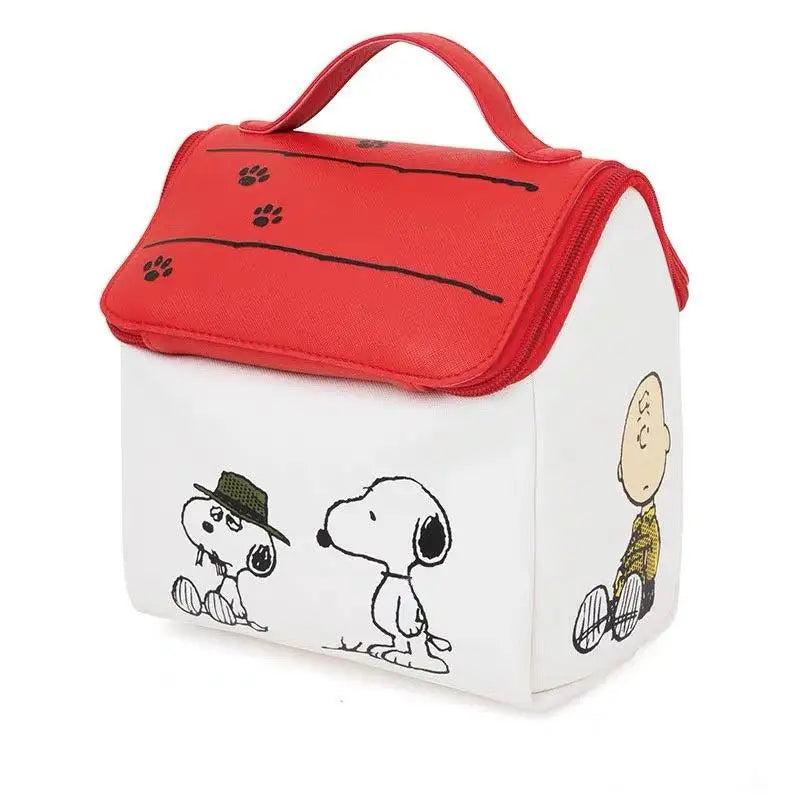 Snoopy Cosmetic Bag Anime Girl Wash Bag High Capacity House Shape Storage Bag Student Portable Cosmetic Bag Simple Wholesale