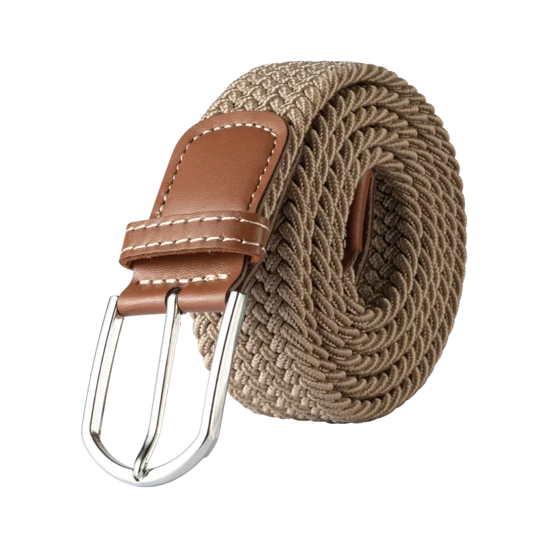 Black Female Casual Knitted Pin Buckle Men Belt Woven Canvas Elastic Expandable Braided Stretch Belts for Women Jeans Belts Belt
