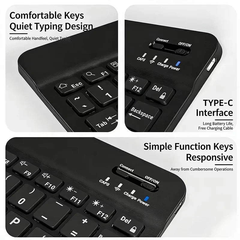 JP-Wireless Bluetooth keyboard ultra-thin and silent. Suitable for computers, tablets. Keyboard and mouse set for office use.